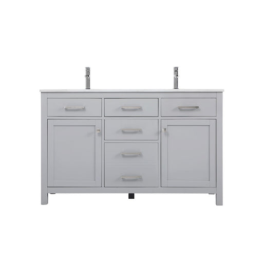 Elegant Lighting Lewis 54"L Double Vanity Sink, Grey - VF23354DGR