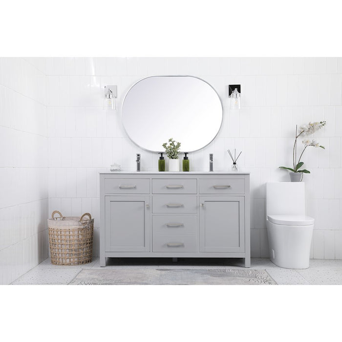 Elegant Lighting Lewis 54"L Double Vanity Sink, Grey