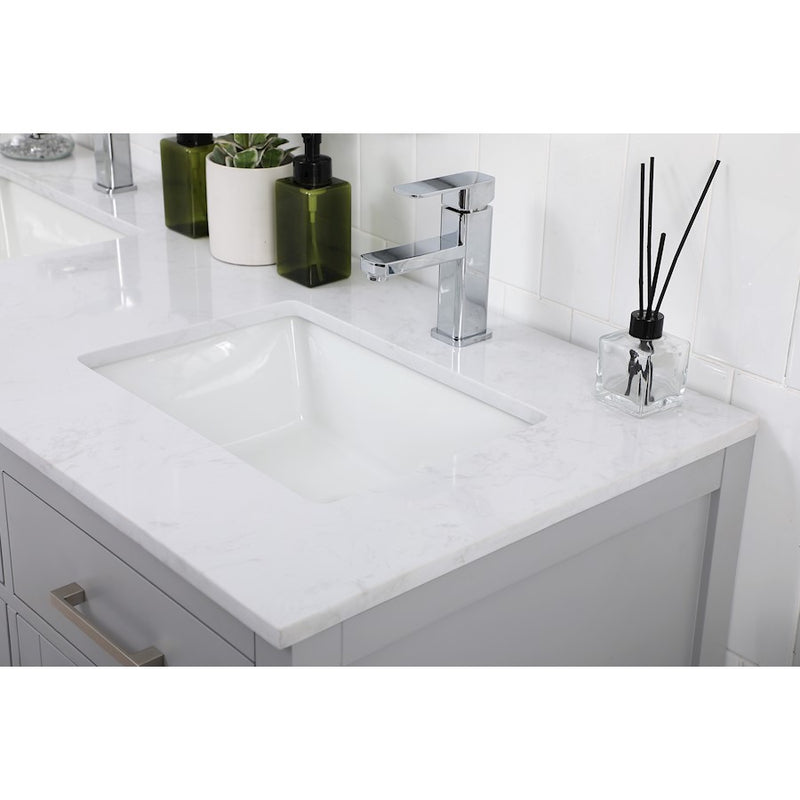 Elegant Lighting Lewis 54"L Double Vanity Sink, Grey