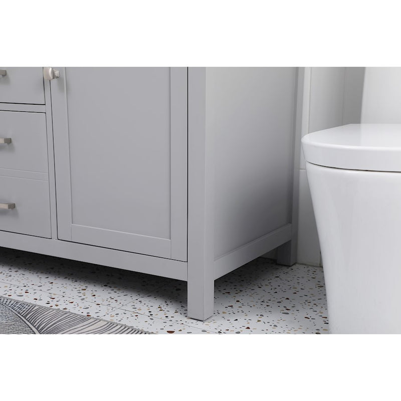 Elegant Lighting Lewis 54"L Double Vanity Sink, Grey