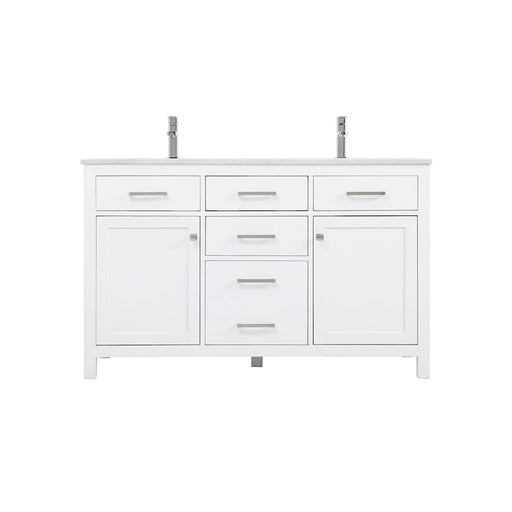 Elegant Lighting Lewis 54"L Double Vanity Sink, White - VF23354DWH