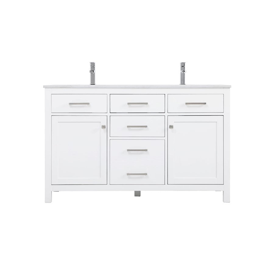 Elegant Lighting Lewis 54"L Double Vanity Sink, White - VF23354DWH