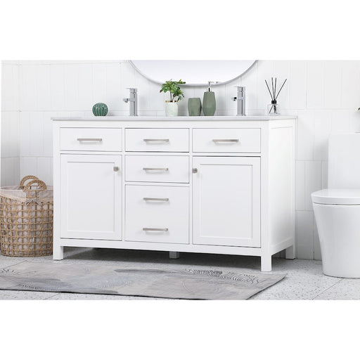 Elegant Lighting Lewis 54"L Double Vanity Sink, White