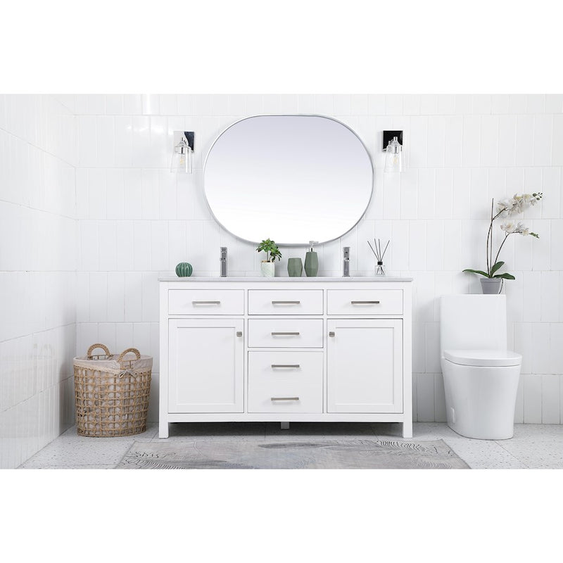Elegant Lighting Lewis 54"L Double Vanity Sink, White