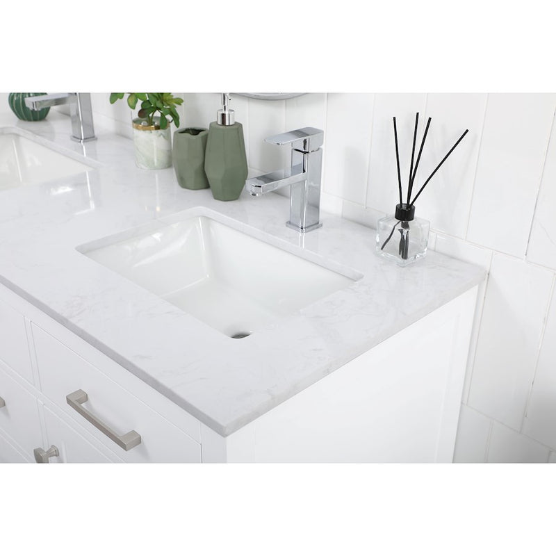 Elegant Lighting Lewis 54"L Double Vanity Sink, White
