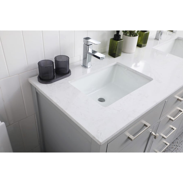 Elegant Lighting Lewis 60"L Double Vanity Sink, Grey