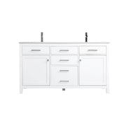Elegant Lighting Lewis 60"L Double Vanity Sink, White - VF23360DWH