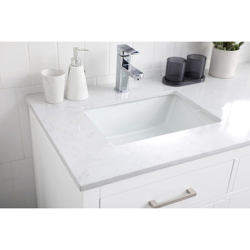 Elegant Lighting Lewis 60"L Double Vanity Sink, White