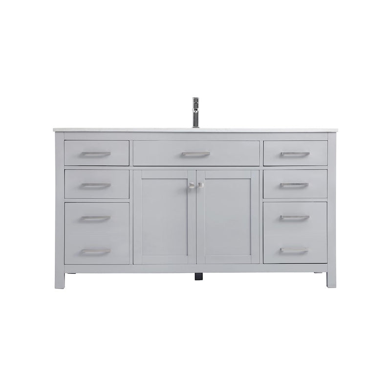 Elegant Lighting Lewis 60"L Single Vanity Sink, Grey - VF23360GR