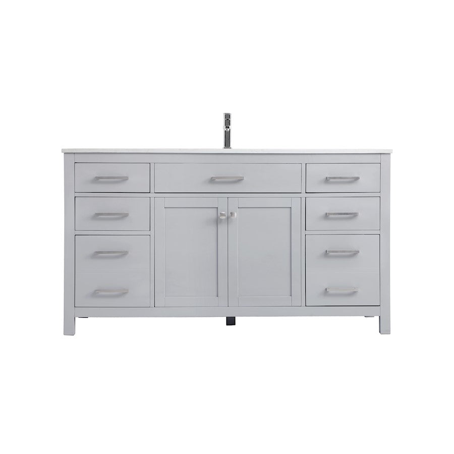Elegant Lighting Lewis 60"L Single Vanity Sink, Grey - VF23360GR