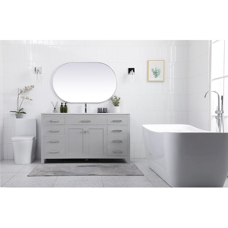 Elegant Lighting Lewis 60"L Single Vanity Sink, Grey