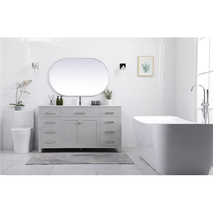 Elegant Lighting Lewis 60"L Single Vanity Sink, Grey
