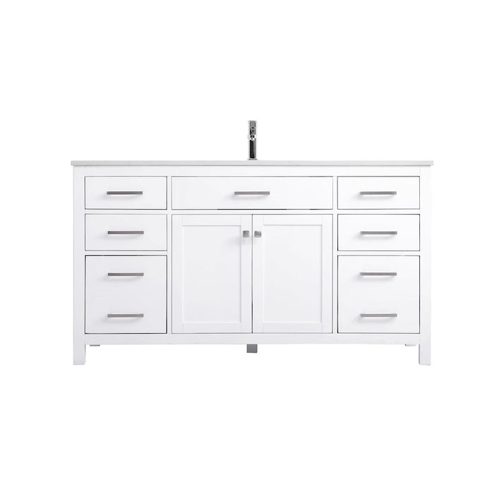 Elegant Lighting Lewis 60"L Single Vanity Sink, White - VF23360WH