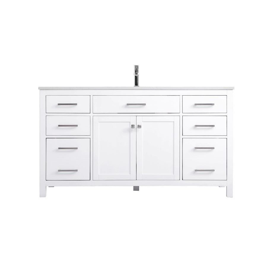 Elegant Lighting Lewis 60"L Single Vanity Sink, White - VF23360WH