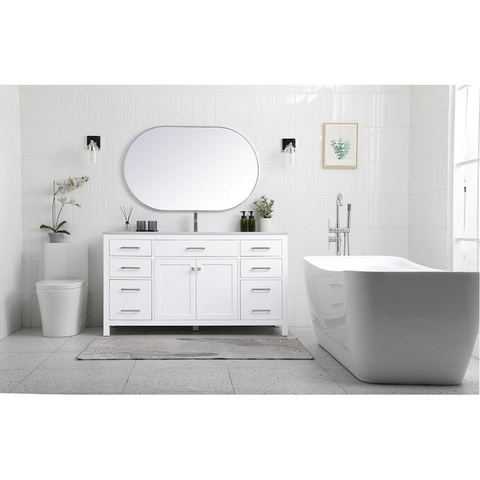 Elegant Lighting Lewis 60"L Single Vanity Sink, White
