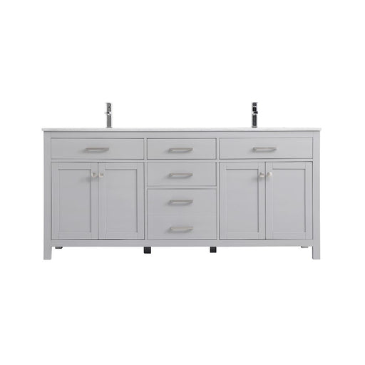 Elegant Lighting Lewis 72"L Double Vanity Sink, Grey - VF23372DGR