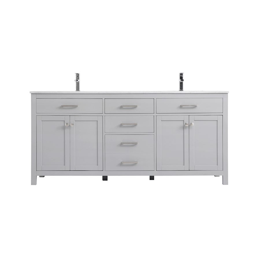 Elegant Lighting Lewis 72"L Double Vanity Sink, Grey - VF23372DGR