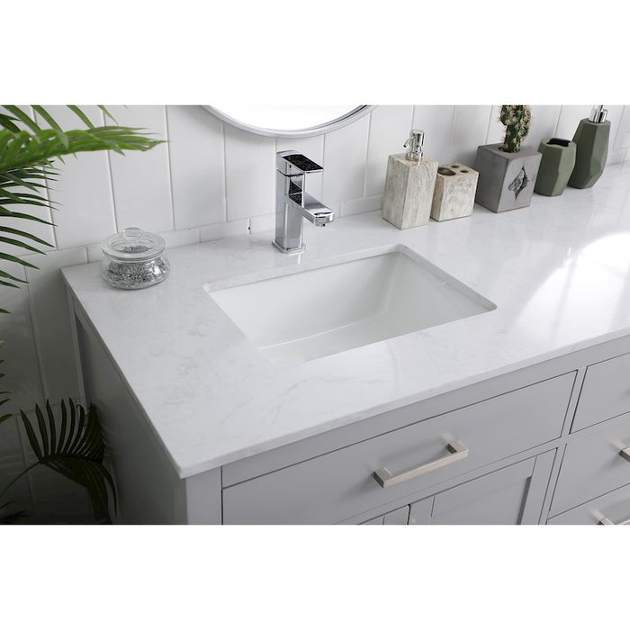 Elegant Lighting Lewis 72"L Double Vanity Sink, Grey