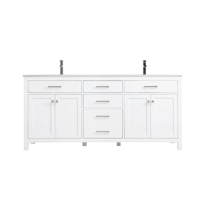 Elegant Lighting Lewis 72"L Double Vanity Sink, White - VF23372DWH