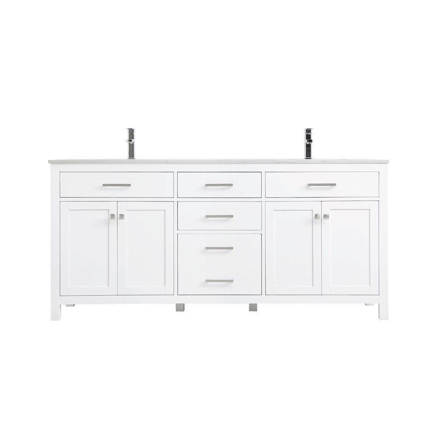 Elegant Lighting Lewis 72"L Double Vanity Sink, White - VF23372DWH