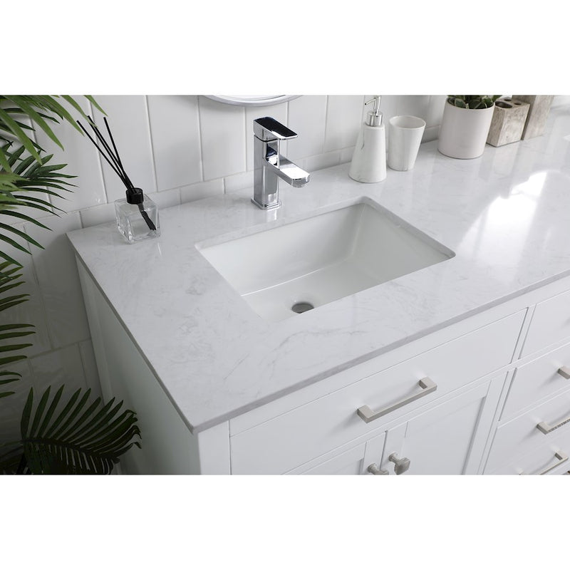 Elegant Lighting Lewis 72"L Double Vanity Sink, White
