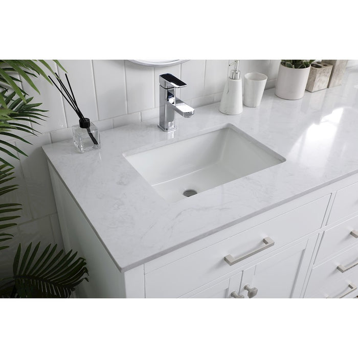 Elegant Lighting Lewis 72"L Double Vanity Sink, White