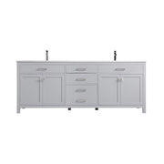 Elegant Kitchen/Bath Lewis 84" Double Bathroom Vanity, Grey - VF23384DGR