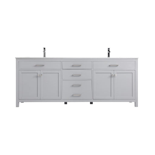 Elegant Kitchen/Bath Lewis 84" Double Bathroom Vanity, Grey - VF23384DGR