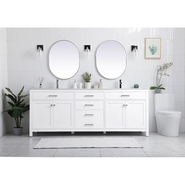 Elegant Kitchen/Bath Lewis 84" Double Bathroom Vanity, Grey