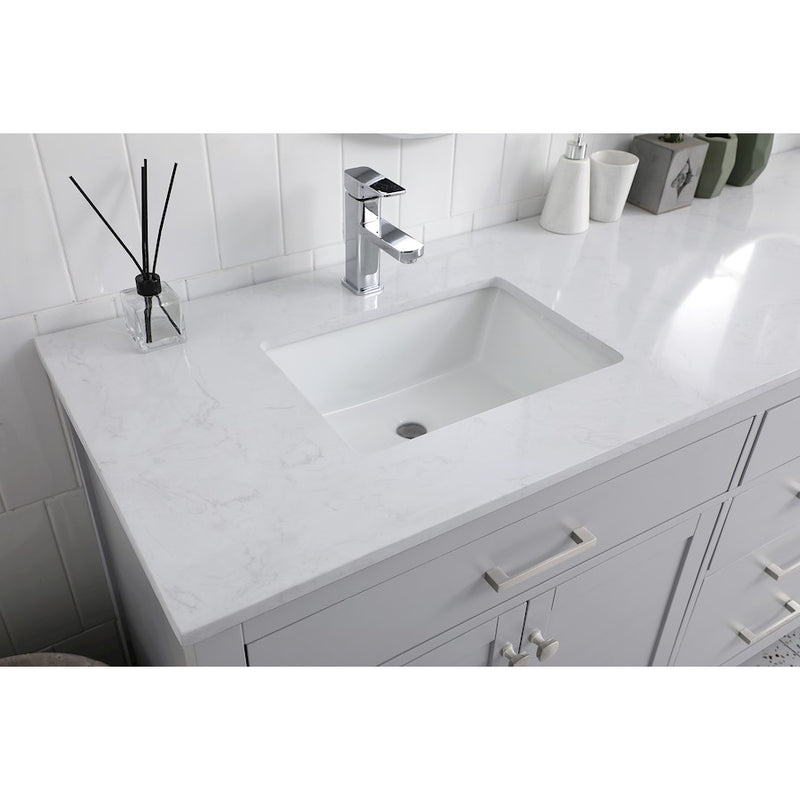 Elegant Kitchen/Bath Lewis 84" Double Bathroom Vanity, Grey