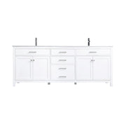 Elegant Kitchen/Bath Lewis 84" Double Bathroom Vanity, White - VF23384DWH