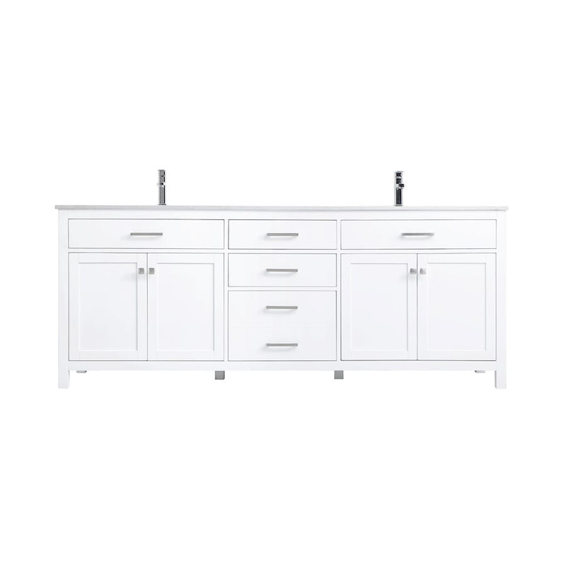Elegant Kitchen/Bath Lewis 84" Double Bathroom Vanity, White - VF23384DWH