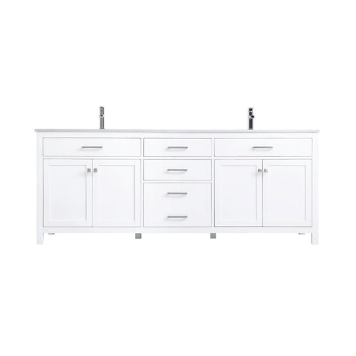 Elegant Kitchen/Bath Lewis 84" Double Bathroom Vanity, White - VF23384DWH