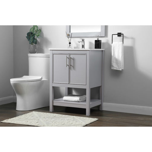 Elegant Lighting Everett 24"L Single Vanity Sink, Grey