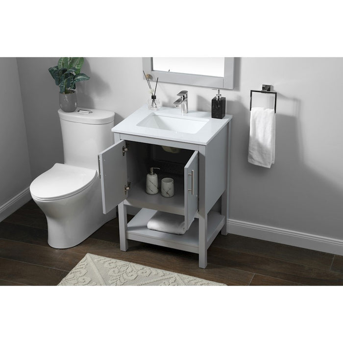 Elegant Lighting Everett 24"L Single Vanity Sink, Grey
