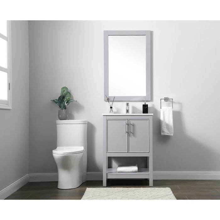 Elegant Lighting Everett 24"L Single Vanity Sink, Grey