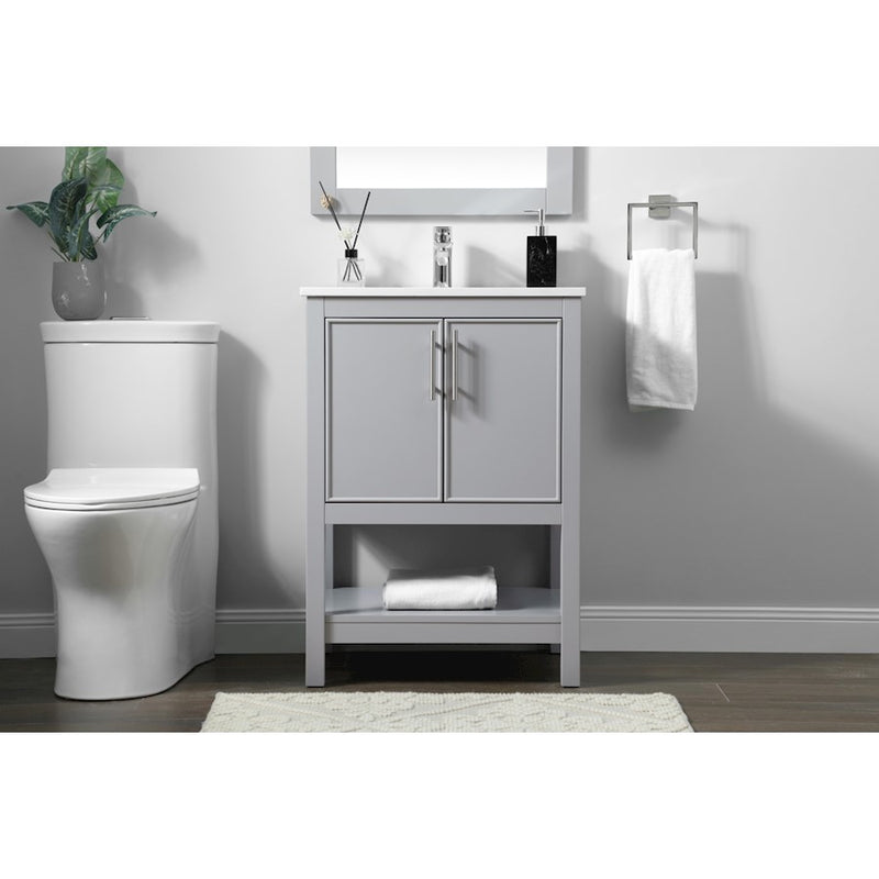 Elegant Lighting Everett 24"L Single Vanity Sink, Grey