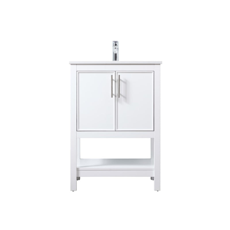 Elegant Lighting Everett 24"L Single Vanity Sink, White - VF26624WH