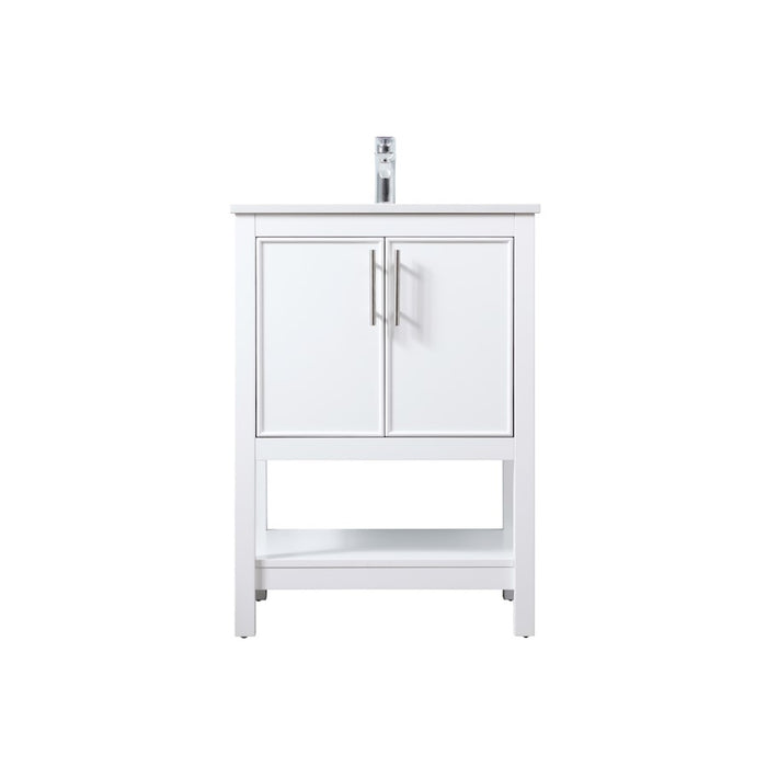 Elegant Lighting Everett 24"L Single Vanity Sink, White - VF26624WH