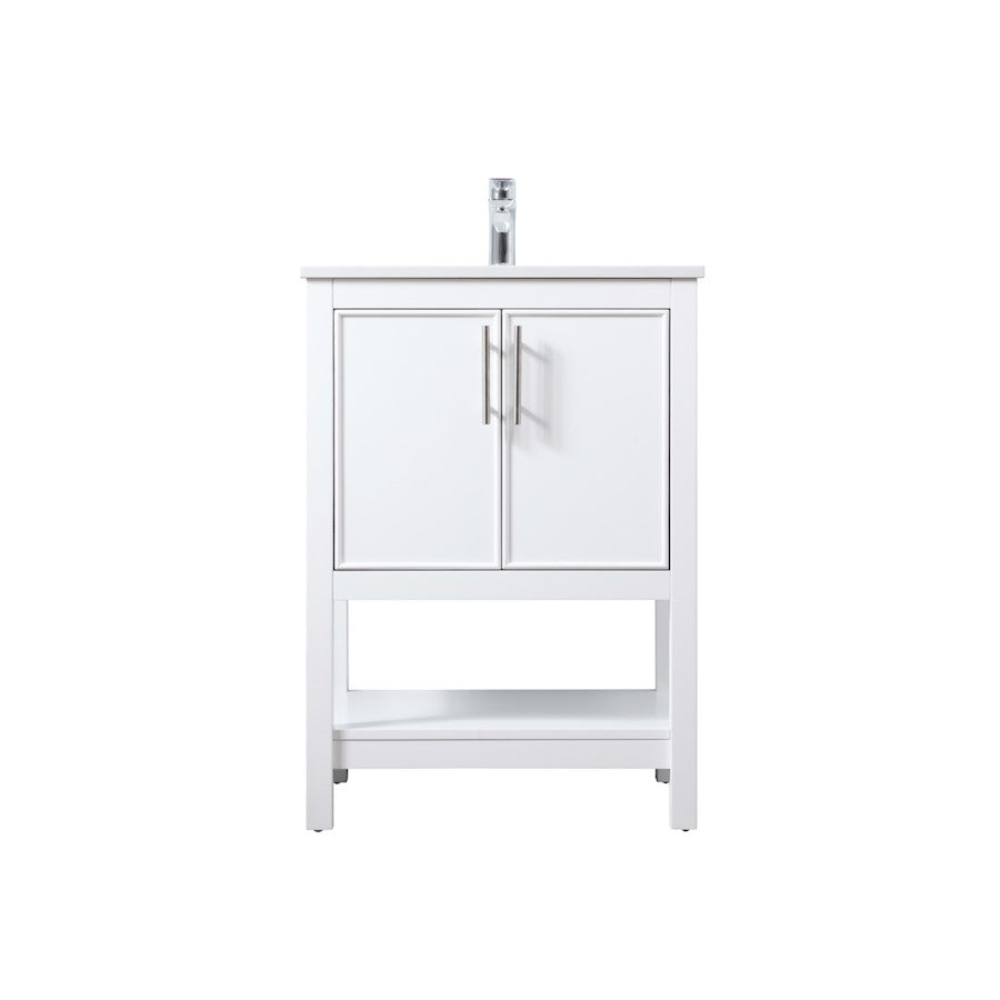 Elegant Lighting Everett 24"L Single Vanity Sink, White - VF26624WH