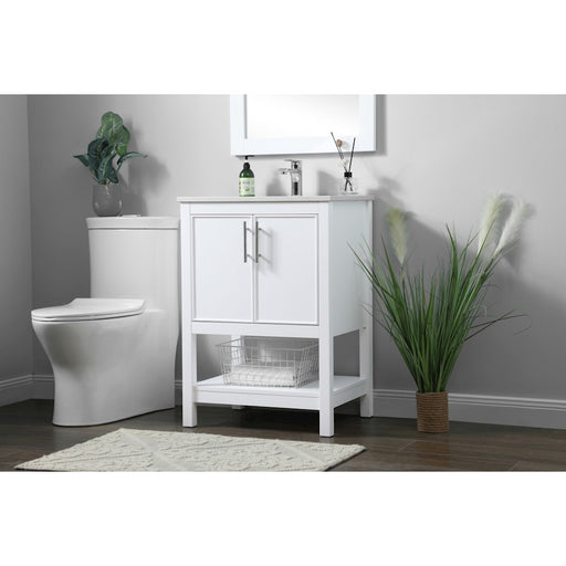 Elegant Lighting Everett 24"L Single Vanity Sink, White