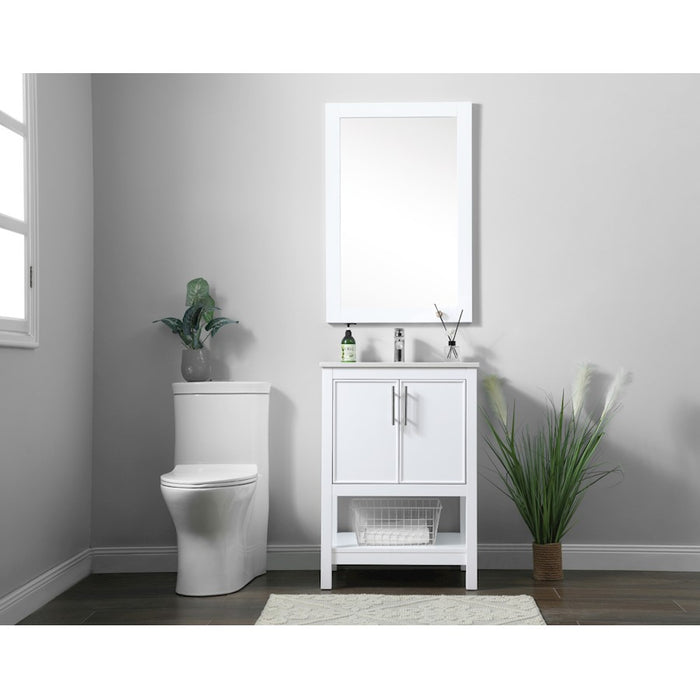 Elegant Lighting Everett 24"L Single Vanity Sink, White