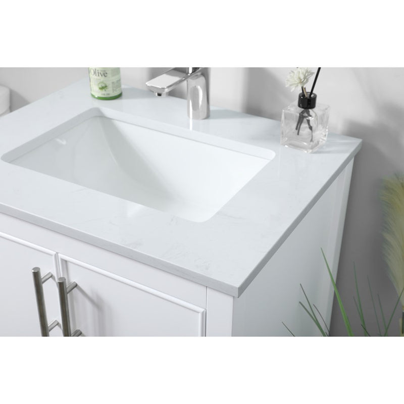 Elegant Lighting Everett 24"L Single Vanity Sink, White