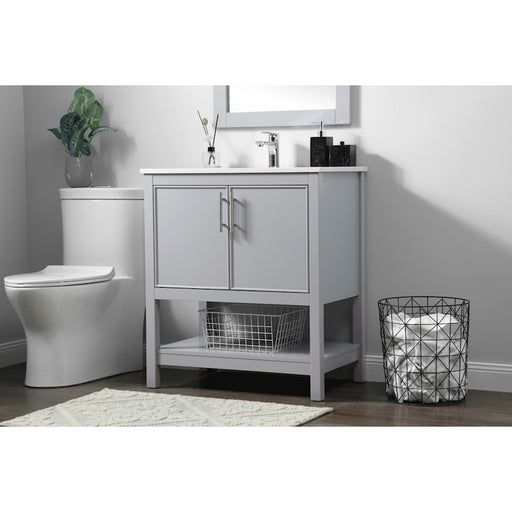 Elegant Lighting Everett 30"L Single Vanity Sink, Grey
