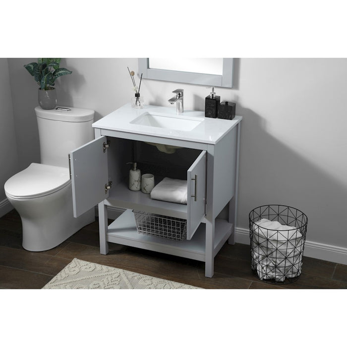 Elegant Lighting Everett 30"L Single Vanity Sink, Grey