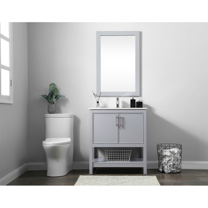 Elegant Lighting Everett 30"L Single Vanity Sink, Grey