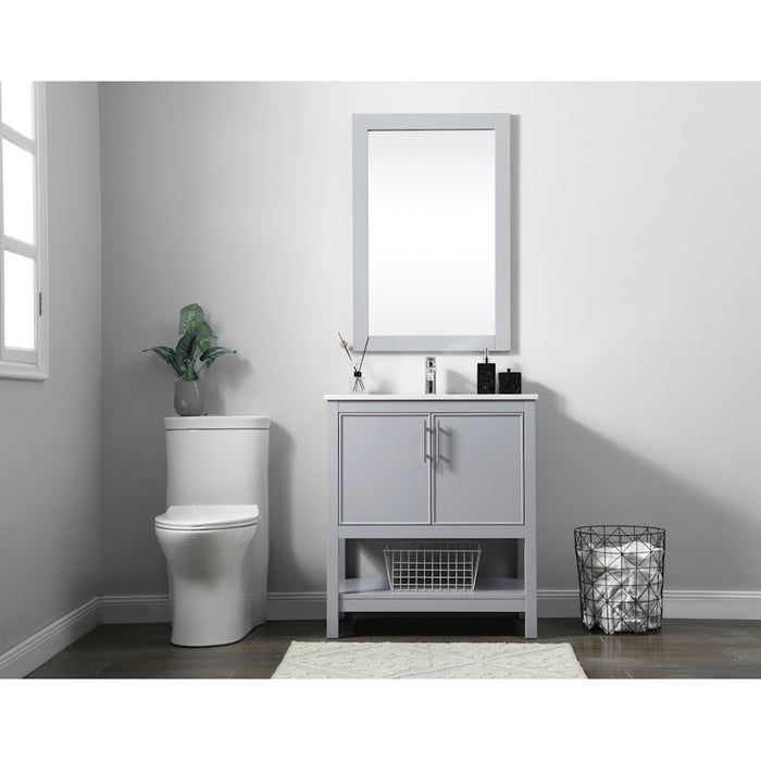 Elegant Lighting Everett 30"L Single Vanity Sink, Grey