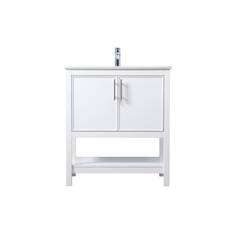 Elegant Lighting Everett 30"L Single Vanity Sink, White - VF26630WH