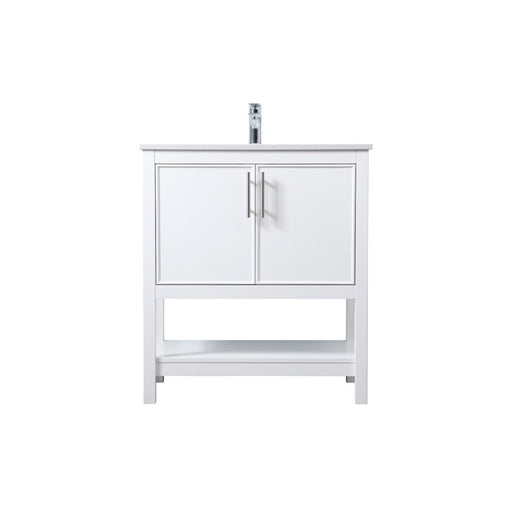 Elegant Lighting Everett 30"L Single Vanity Sink, White - VF26630WH