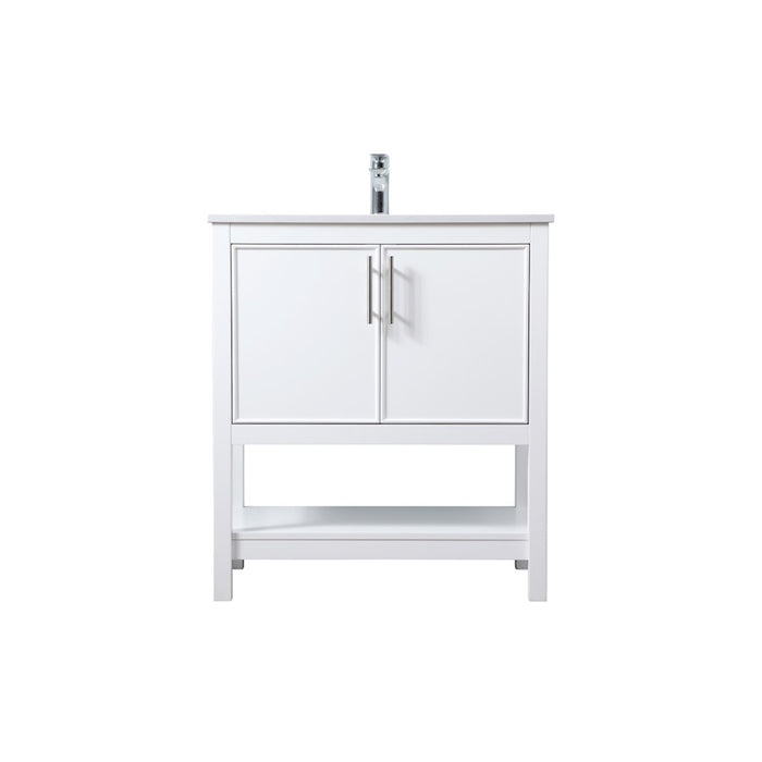 Elegant Lighting Everett 30"L Single Vanity Sink, White - VF26630WH